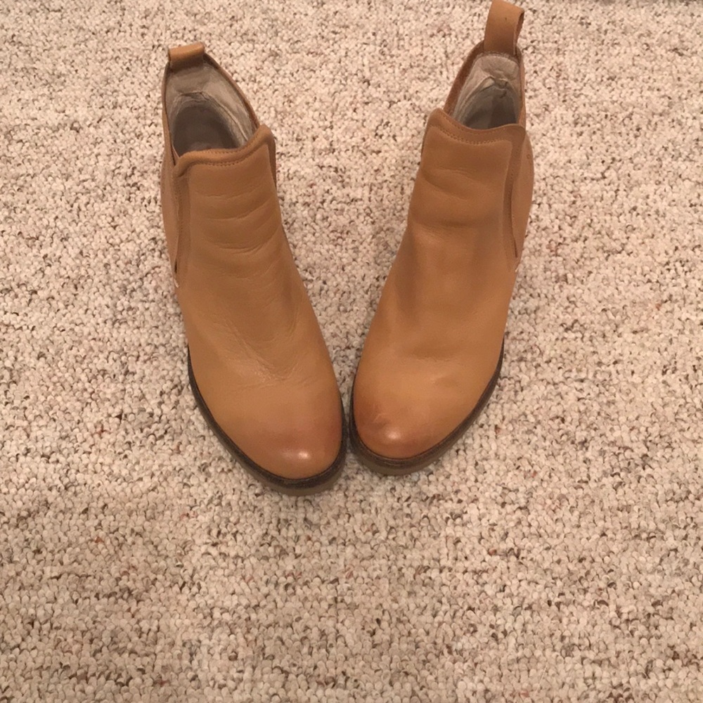 Camel Leather Booties